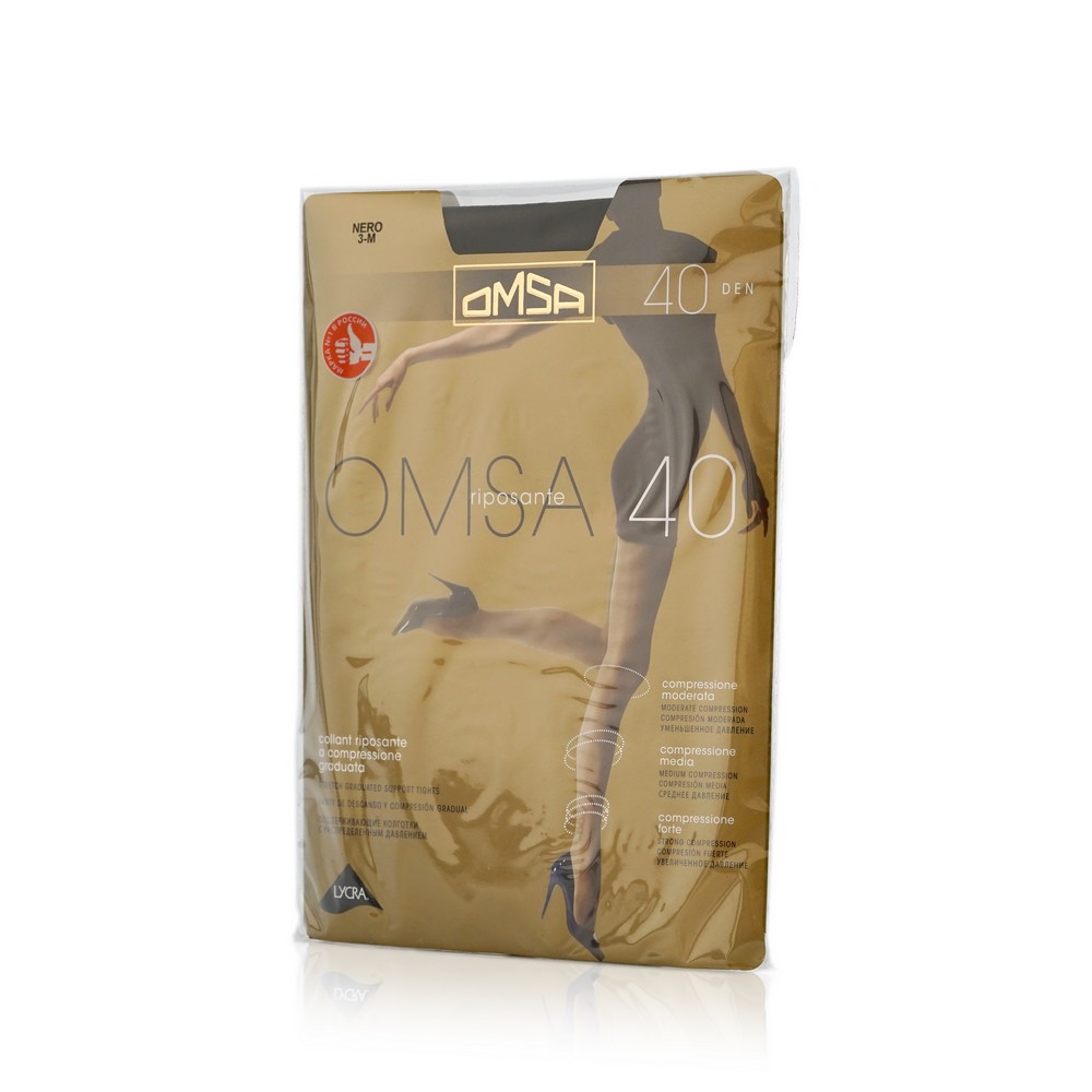 

Женские колготки Omsa Riposante 40den Nero 3 размер