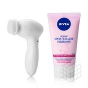 Женский набор Nivea " Система ультра-очищения лица " ( нежный крем - гель для умывания для сухой и чувствительной кожи 150мл + щетка для умывания )