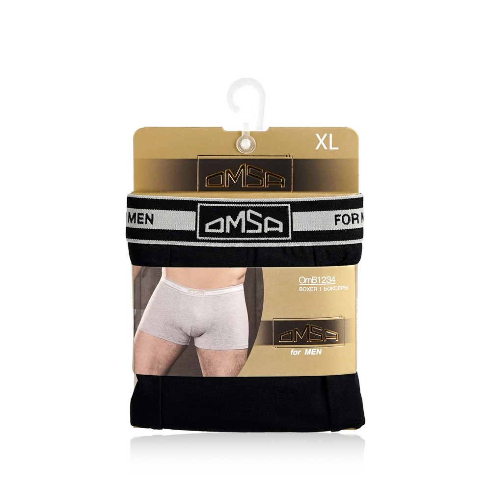 

Мужские трусы - боксеры Omsa Cotton с открытой резинкой Nero р.50