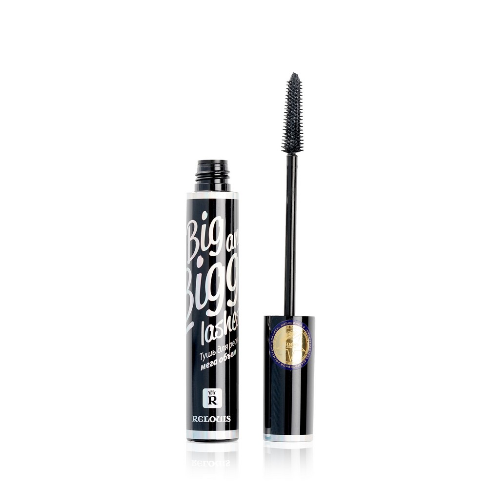 Тушь для ресниц Relouis Big and Bigger Lashes  Мега объём  , Черный , 10г тушь relouis тушь big and bigger lashes мега объем