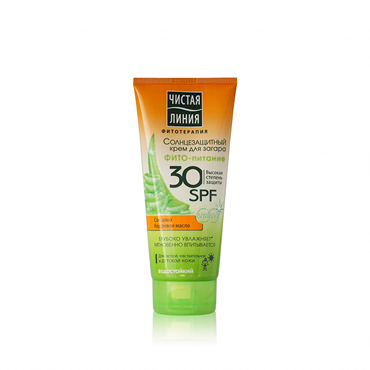 Солнцезащитный крем Чистая линия SPF 30 для светлой , чувствительной и детской кожи 200мл