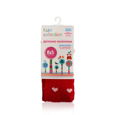 Детские колготки Красная ветка Kids Collection с-1813 " Сердечки " Красный р.80-86
