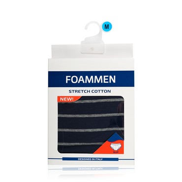 Мужские трусы - слипы Foammen Fo90553 , синие в серую полоску , M