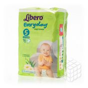 Подгузники Libero Everyday для детей с ромашкой и алоэ вера 11-25кг 16шт