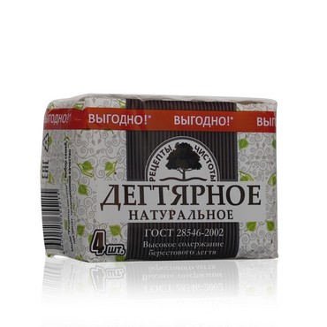 Туалетное мыло Рецепты Чистоты " дегтярное " 4*70г