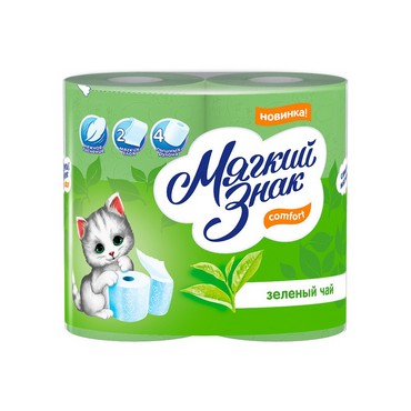 Туалетная бумага Мягкий знак Deluxe Aroma 2х-слойная ароматизированная " Зеленый чай с жасмином " 4шт