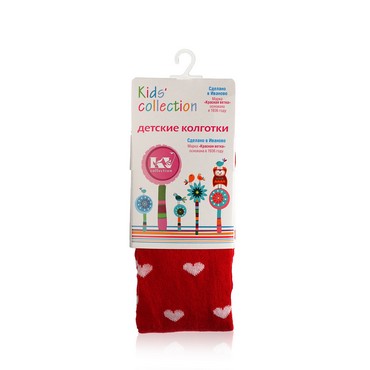 Детские колготки Красная ветка Kids Collection с-1813 " Сердечки " Красный р.92-98
