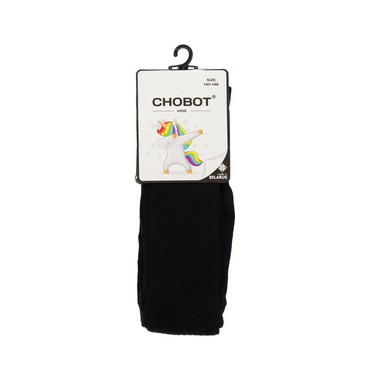 Детские колготки Chobot Kids рубчик Черный р.140-146