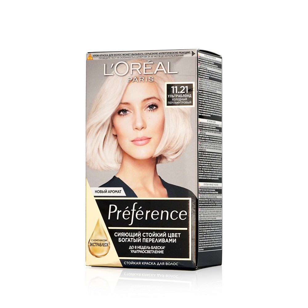 

Стойкая краска L`Oreal Paris Preference для волос 11.21 Ультраблонд холодный перламутровый
