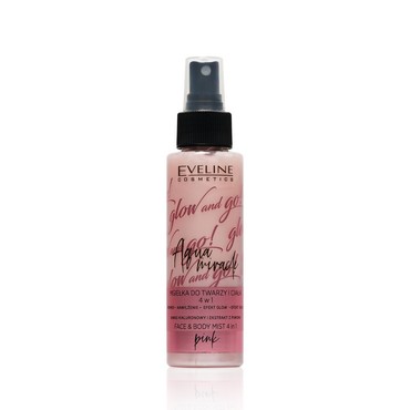 Мист для макияжа Eveline Glow and go! Aqua miracle Face mist с эффектом сияния 4в1 002 Pink 110мл