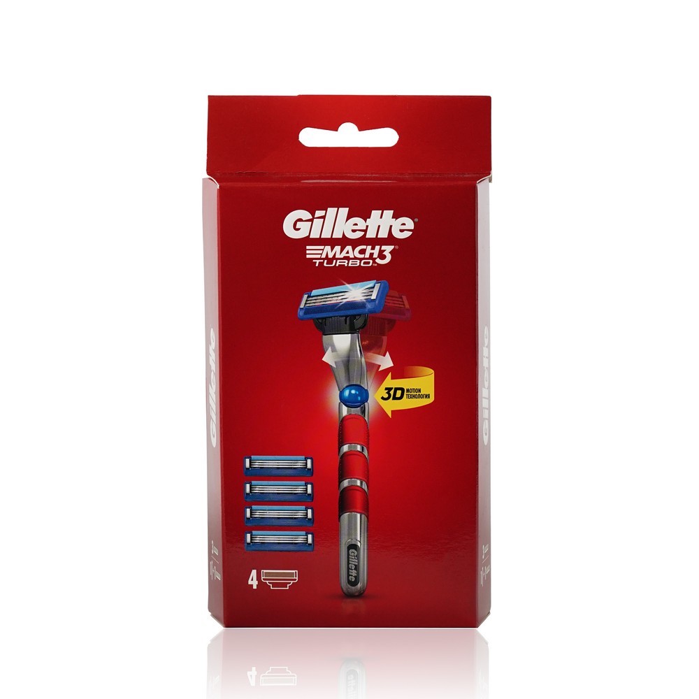 

Мужской станок для бритья Gillette Mach 3 Turbo + 4 сменных кассеты