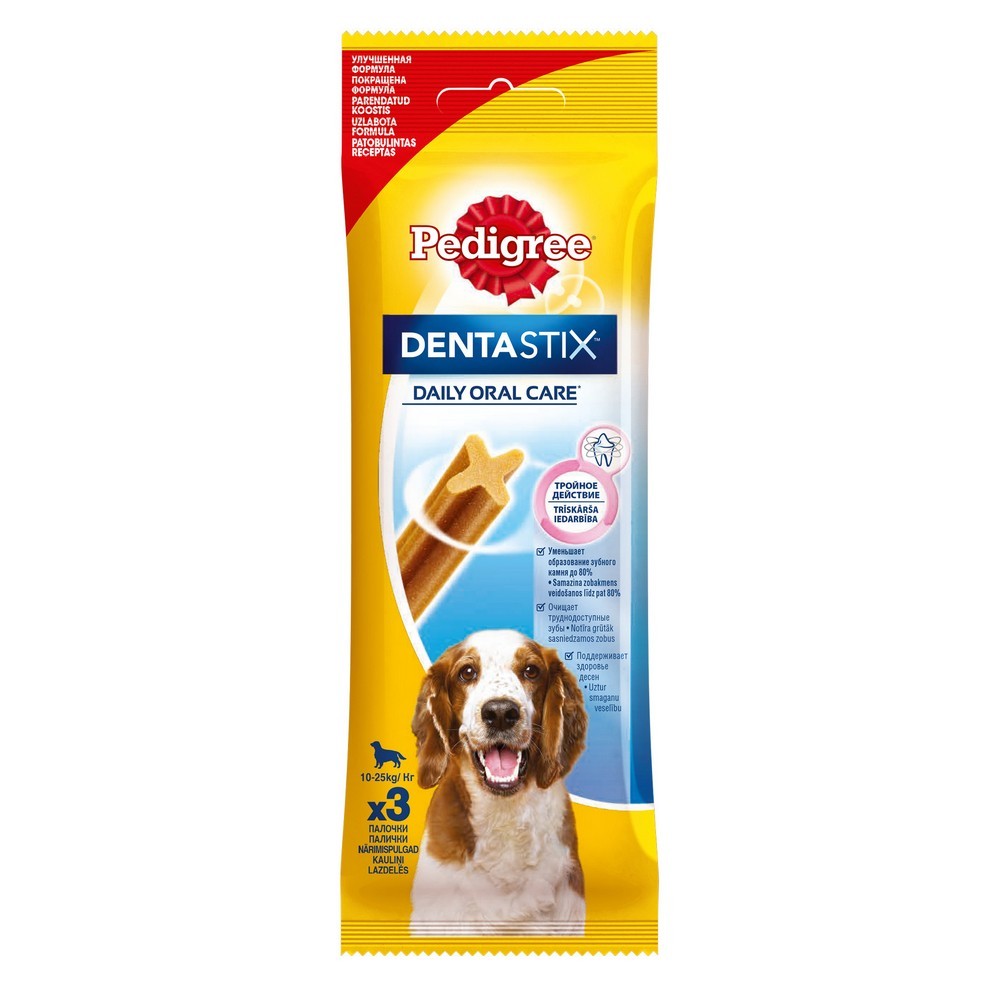 

Лакомство для собак средних пород Pedigree Denta Stix для чистки зубов 77г