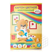 Картон Calligrata " Мишка " немелованный , для детей , 8 листов