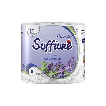 Туалетная бумага Soffione Premio " Toscana Lavender " , 3х-слойная , 4шт
