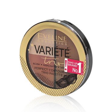 Палетка для лица Eveline Variete " Trio " , 02 , Medium 10г