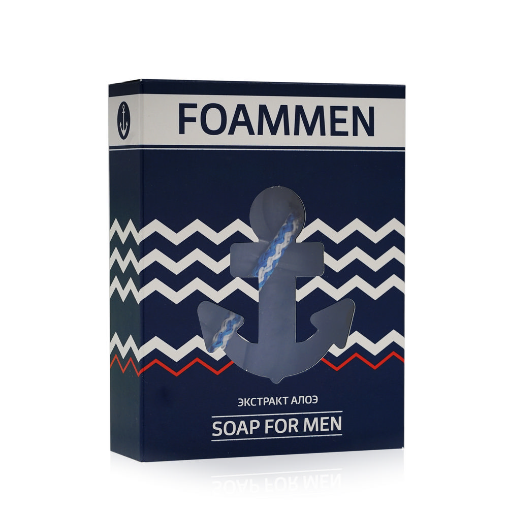 

Туалетное мыло Foammen мужское , твердое , фигурное " Якорь " , с экстрактом алоэ 100г