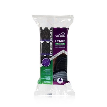Губка для мытья посуды Vilardi " Intense " 4шт