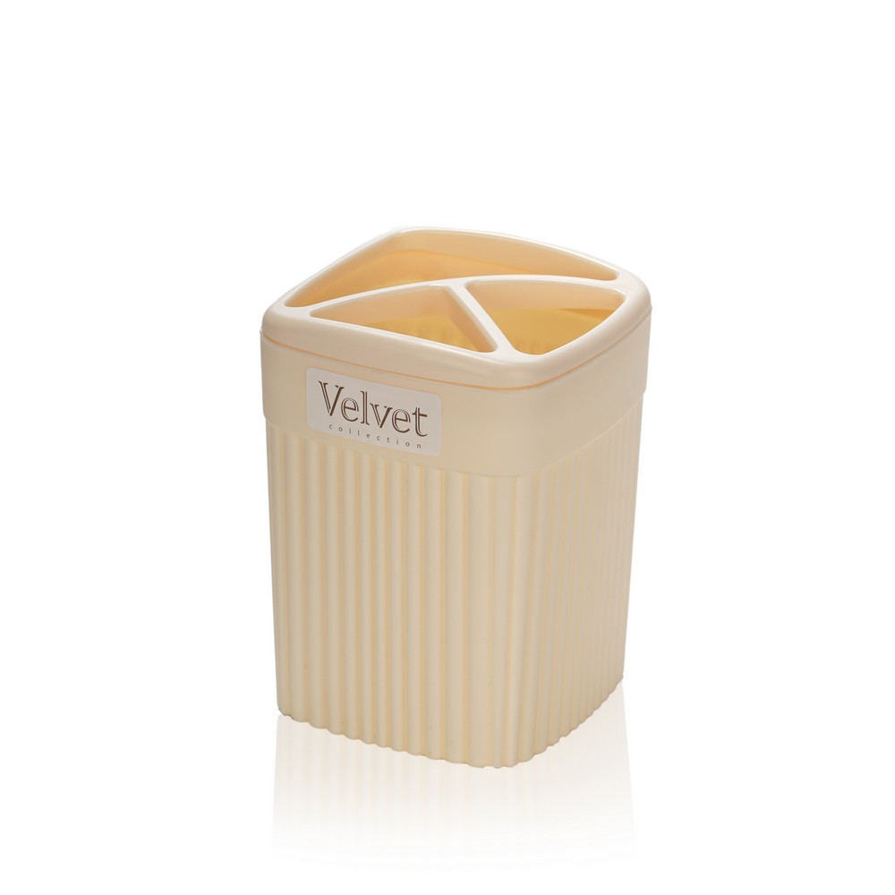 

Стакан - подставка для зубных щеток Бытпласт " Velvet " Бежевый