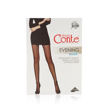 Женские колготки с рисунком Conte Evening 20den Nero 2 размер