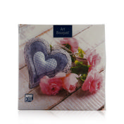 Бумажные салфетки Bouquet " Сердечко с розами " 3х-слойные , 33*33см , 20шт