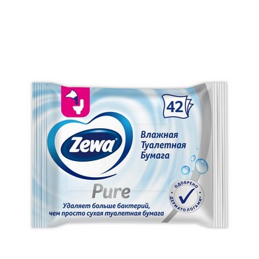Влажная туалетная бумага Zewa Pure 42шт