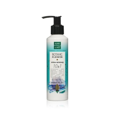 Крем - флюид для волос 10 в 1 Pure Line Botanic Flower " ультраукрепление и восстановление с биопротеином " 160мл