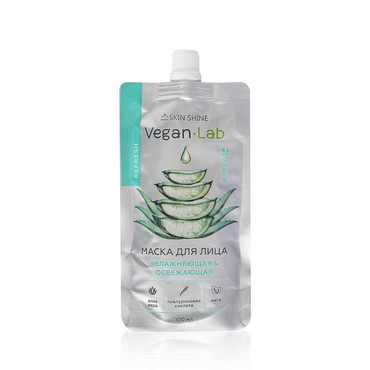 Маска для лица Skin Shine Vegan Lab " увлажняющая и освежающая " 100мл