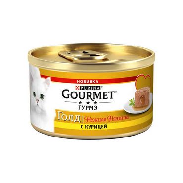 Влажный корм для кошек Gourmet Gold Нежная начинка с курицей 85г