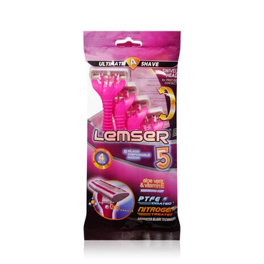 Одноразовые станки для бритья Lemser 5 лезвий 4шт