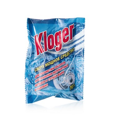 Порошок Kloger для устранения засоров 70г