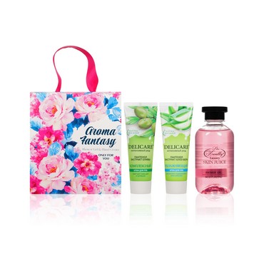 Женский подарочный набор ( гель для душа Liss Kroully Skin Juice 270мл + крем для рук Delicare " увлажняющий " 75мл + крем для рук Delicare " комплексный " 75мл )