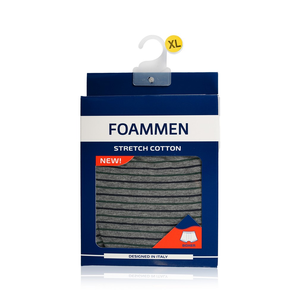 

Мужские трусы - боксеры Foammen Fo90530 , серые в полоску , XL