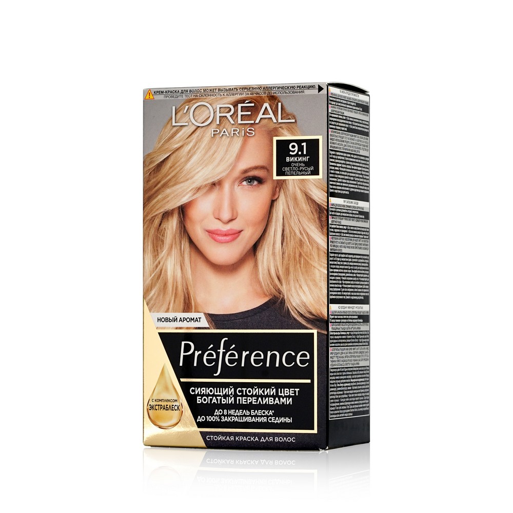 Краска L`Oreal Paris Preference стойкая для волос 9.1 Викинг цена и фото