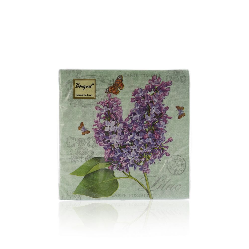 

Бумажные салфетки Bouquet Original de Luxe " Сирень " , 2х-слойные 33*33см 20шт