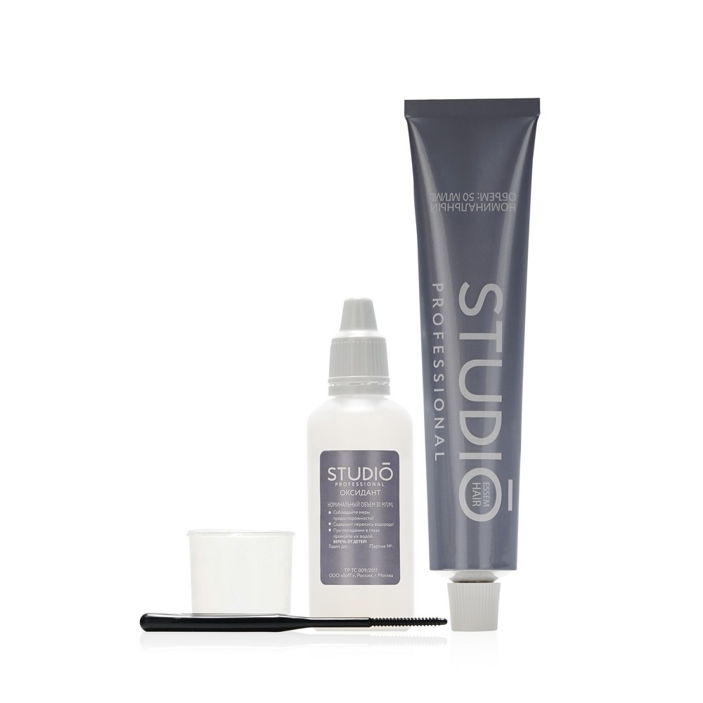 Стойкая Крем - Краска Для Бровей STUDIO Professional Темно.