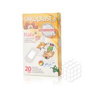 Влагостойкий пластырь Silkoplast Kids с рисунками животных , набор №20 20шт
