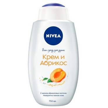 Крем - гель Nivea для душа " Молоко и абрикос " 750мл
