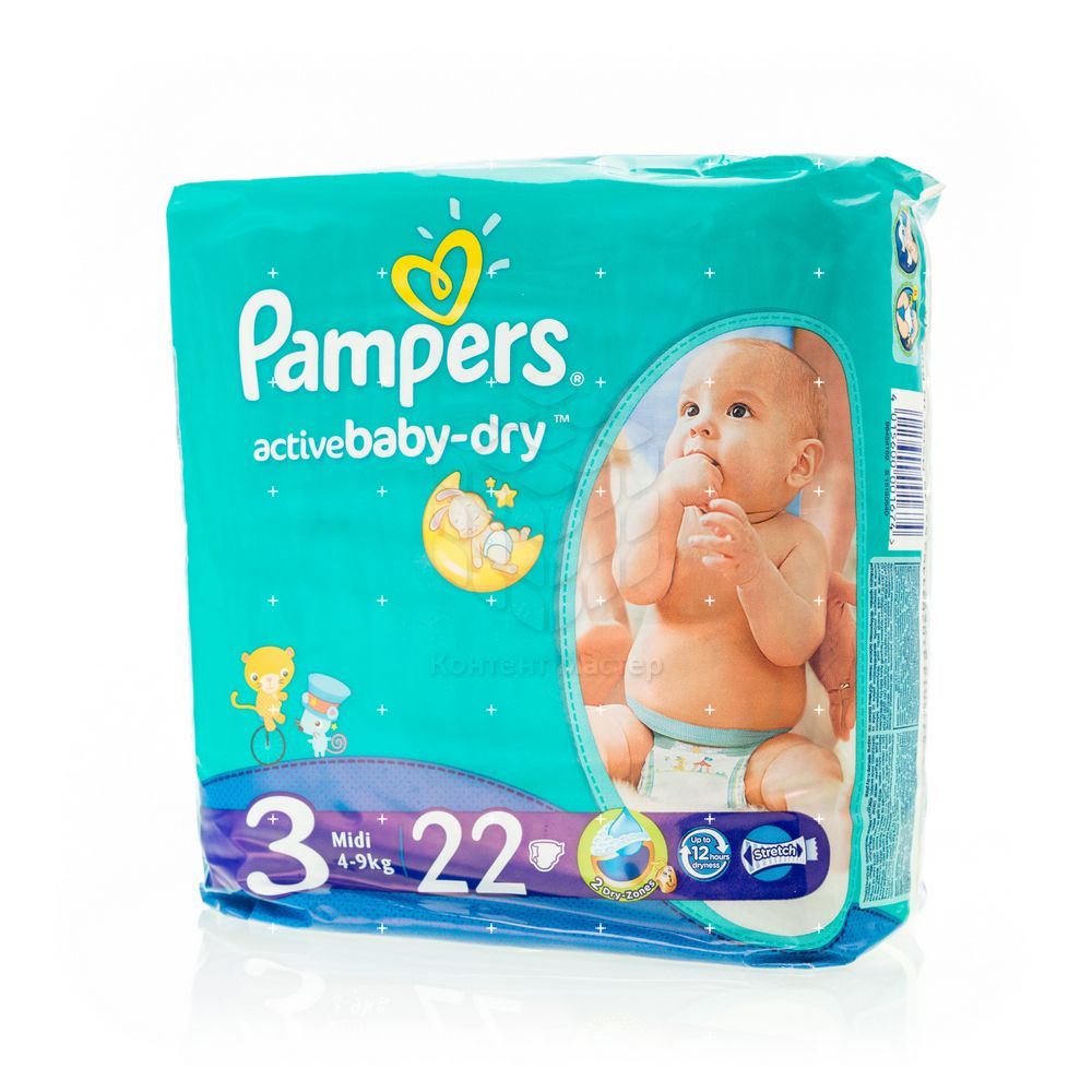 

Подгузники Pampers Active Baby-dry для детей Midi 4-9кг 22шт