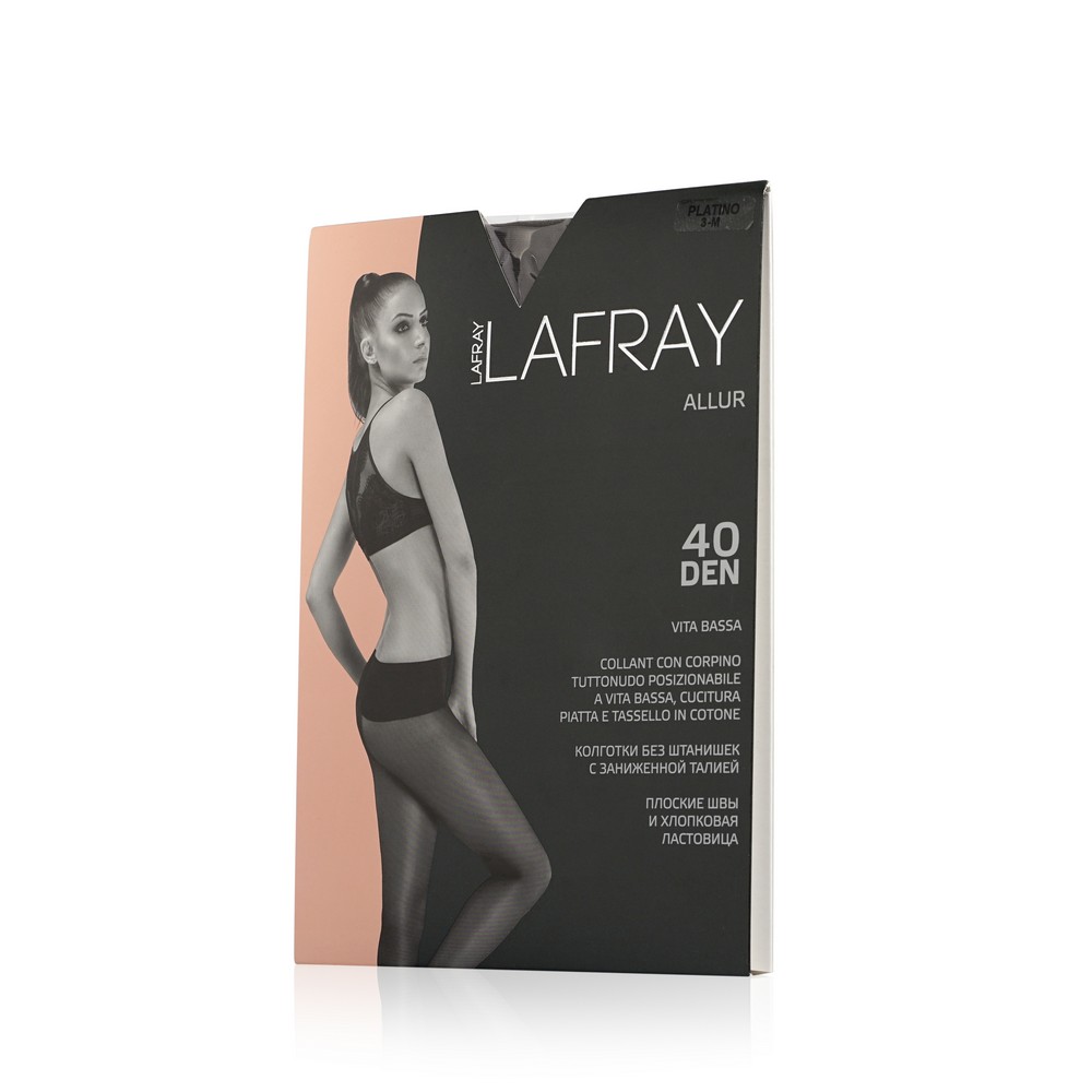 

Женские колготки La Fray Emotion с заниженной талией 40den Platino 3 размер