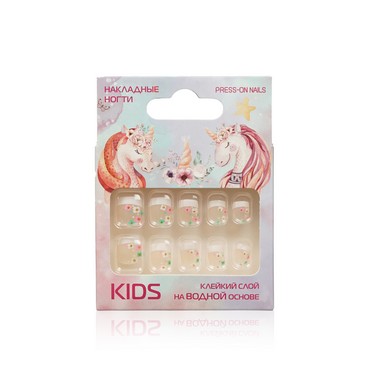 Накладные ногти Kids " Цветы " 10шт