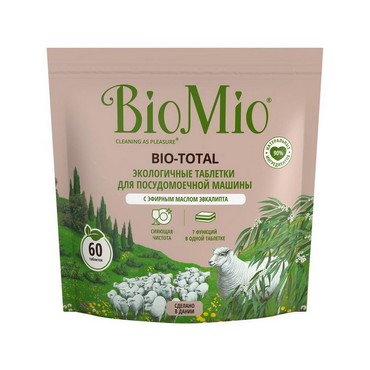 Таблетки для посудомоечной машины BioMio " Bio-Total " 7 в 1 с маслом эвкалипта , 60шт