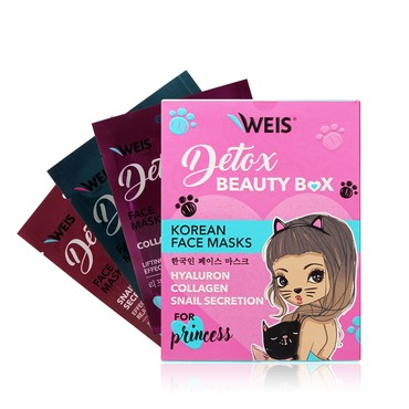 Женский набор WEIS Detox ( маска для лица с коллагеном + маска для лица с муцином улитки + маска для лица с гиалуроновой кислотой ) 23г * 3шт