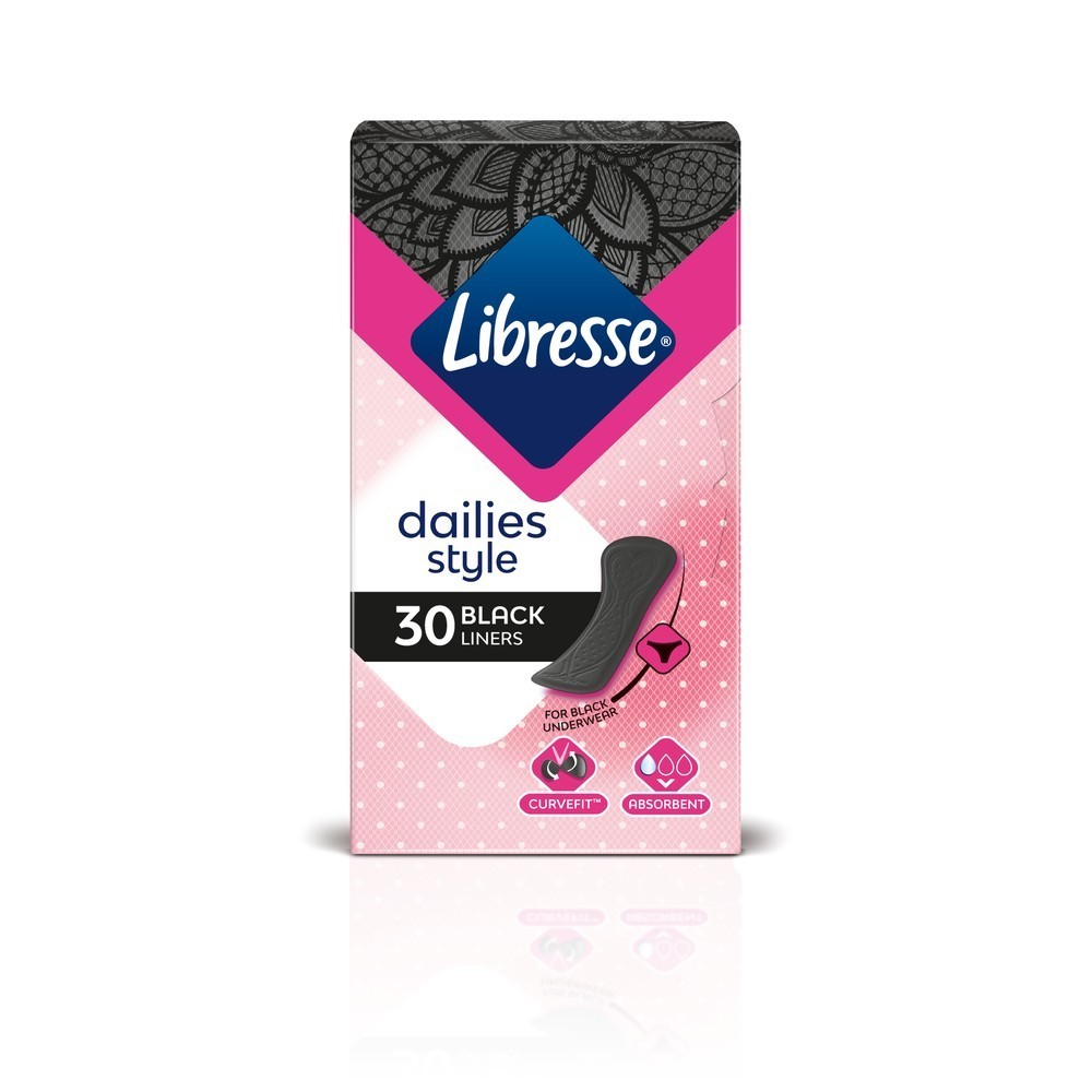

Ежедневные прокладки Libresse Dailyfresh Normal Black 30шт