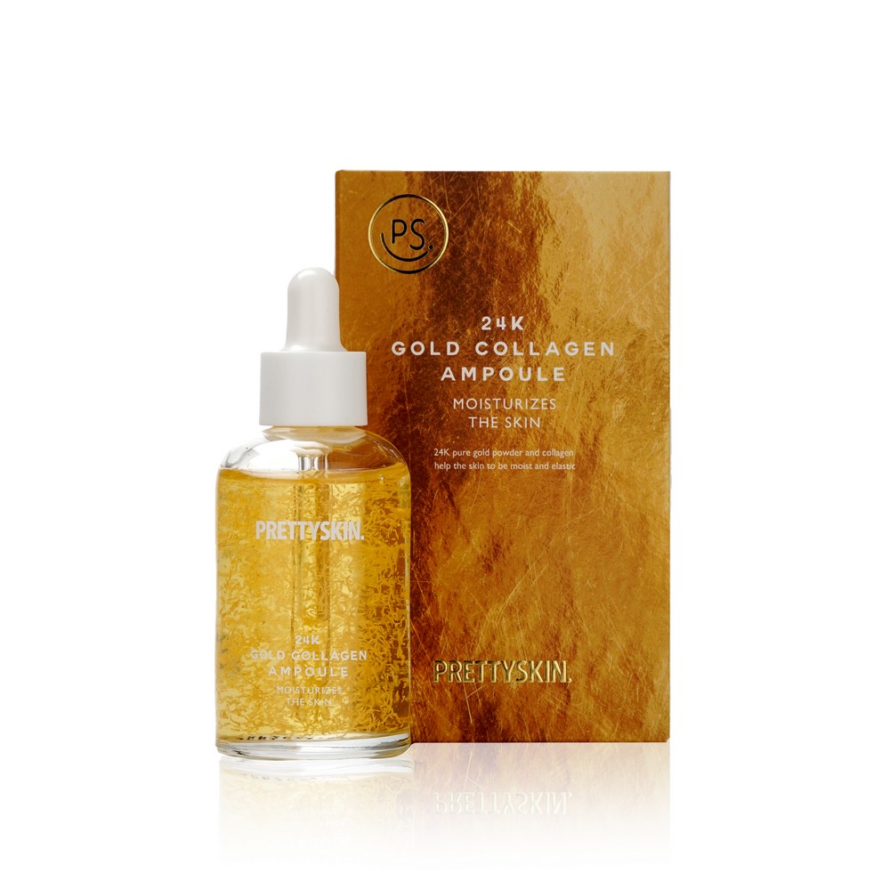 

Антивозрастная ампульная сыворотка для лица Prettyskin Ampoule " 24K Gold Collagen " с коллагеном и золотом 50мл