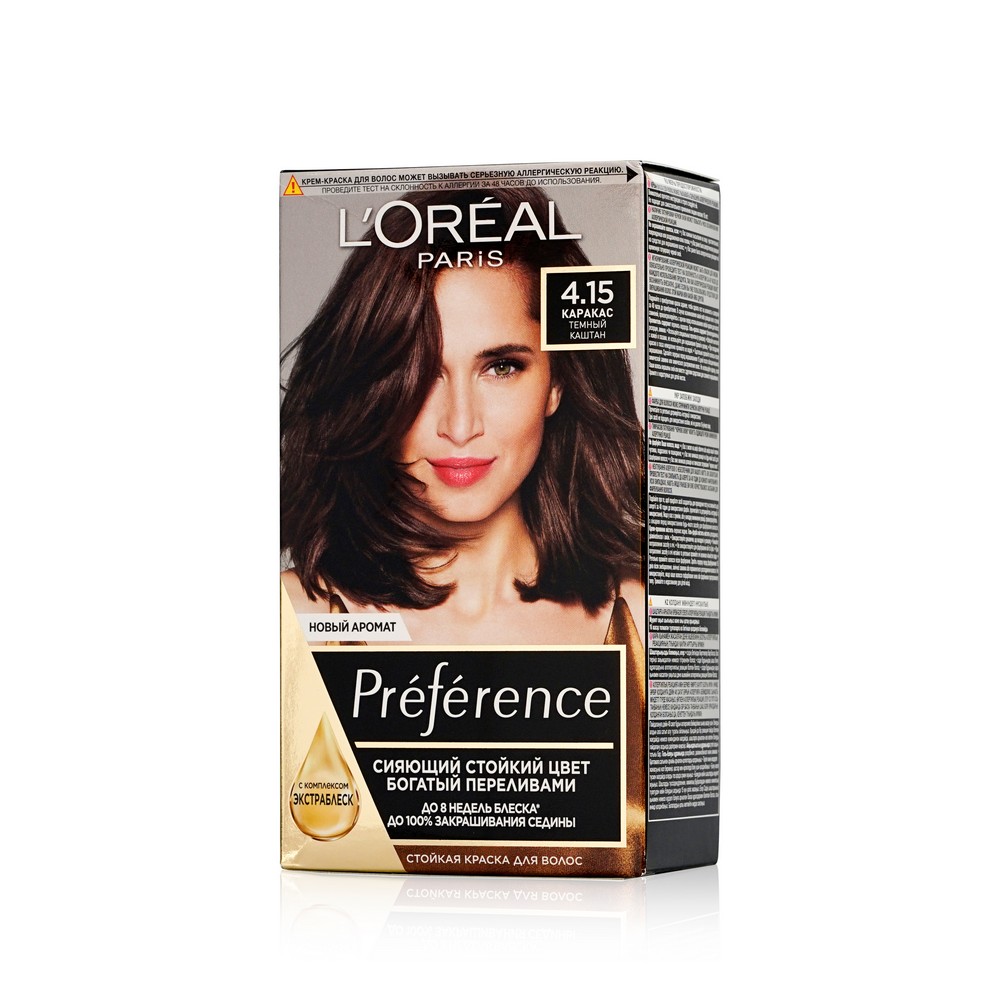 Краска L`Oreal Paris Preference стойкая для волос 4.15 Каракас краска l oreal paris preference стойкая для волос 4 013 париж