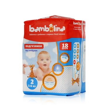 Подгузники Bambolina для детей 3-6кг 18шт