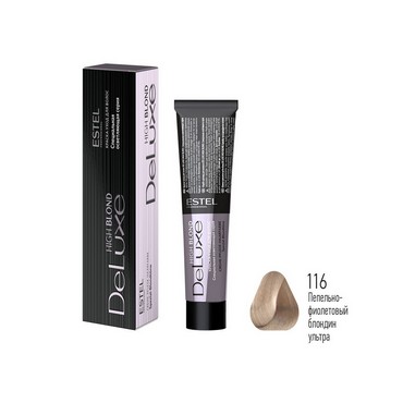 Краска - уход для волос Estel De Luxe High Blond 116 Пепельно-фиолетовый блондин ультра 60мл