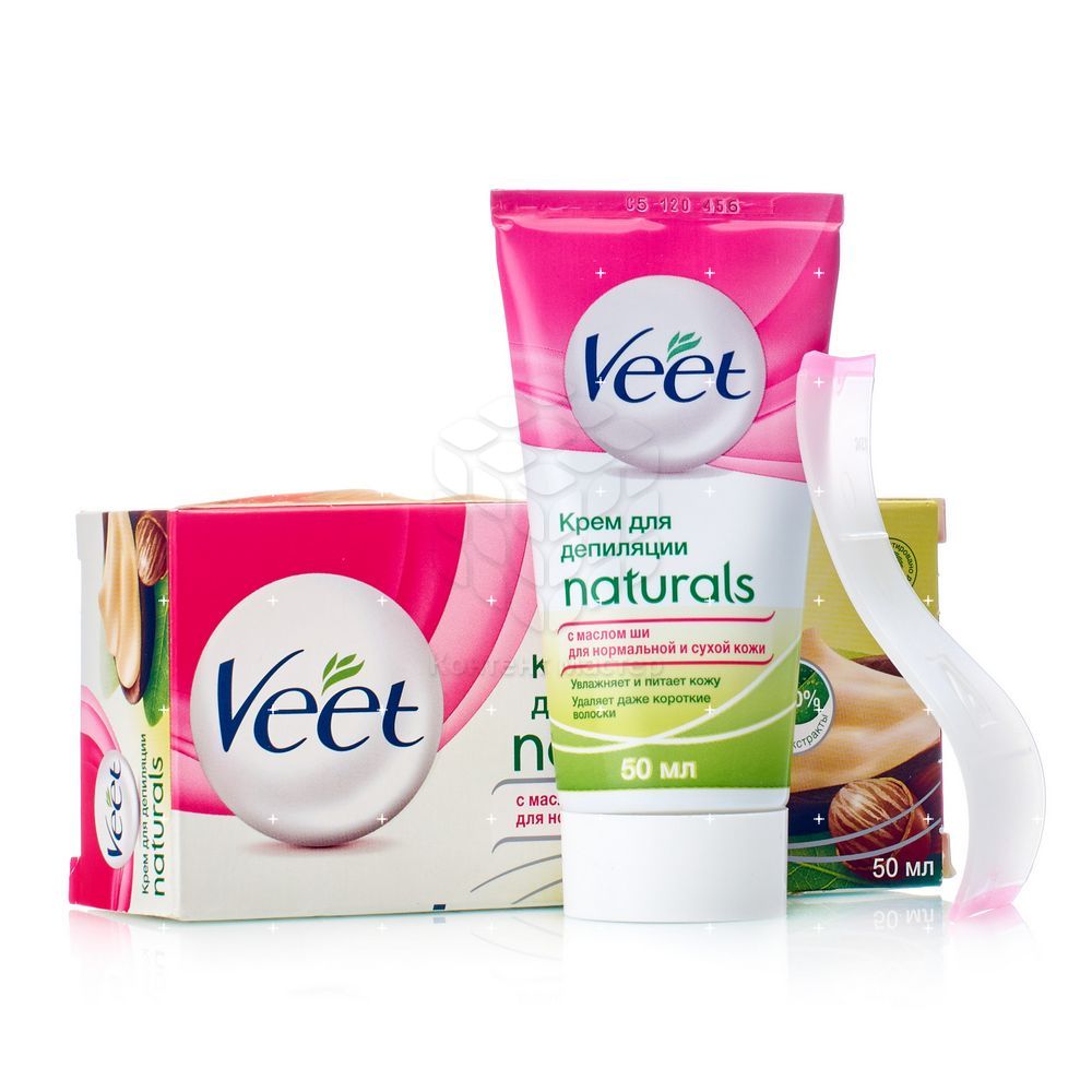 Крем для депиляции Veet Naturals для нормальной и сухой кожи с маслом Ши 50мл + 50мл