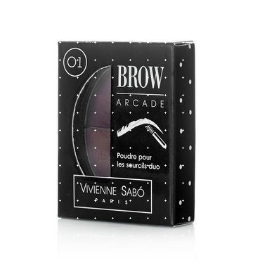 Тени для бровей Vivienne Sabo двойные " Brow Arcade " 01 Бежевый / коричневый 2*0,8г