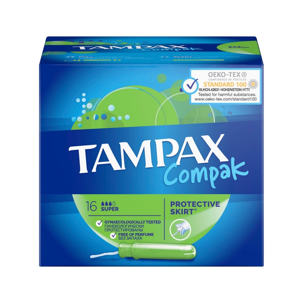 

Тампоны Tampax Compak с аппликатором super 16шт